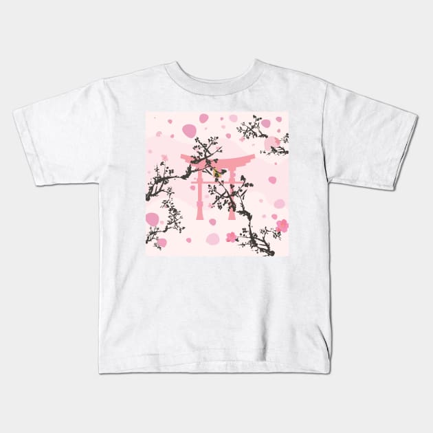 Cherry blossom Kids T-Shirt by lonelyweeb